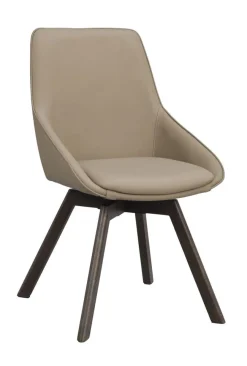 Rowico Alison ruokapöydän tuoli, beige nahka / ruskea tammi