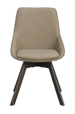 Rowico Alison ruokapöydän tuoli, beige nahka / ruskea tammi