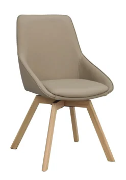 Rowico Alison ruokapöydän tuoli, beige nahka / tammi