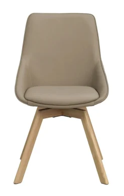 Rowico Alison ruokapöydän tuoli, beige nahka / tammi