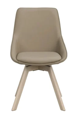 Rowico Alison ruokapöydän tuoli, beige nahka / valkopesty tammi