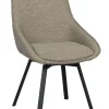 Rowico Alison tuoli tumma beige, mustat metallijalat