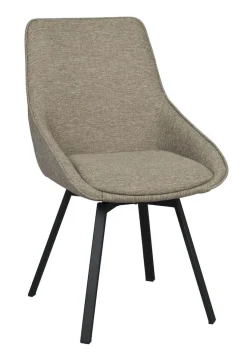 Rowico Alison tuoli tumma beige, mustat metallijalat
