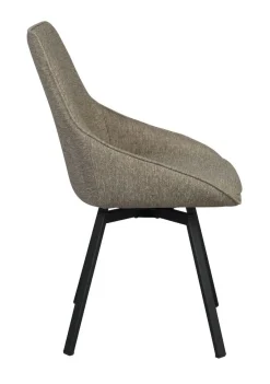 Rowico Alison tuoli tumma beige, mustat metallijalat