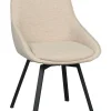 Rowico Alison tuoli vaalea beige, mustat metallijalat