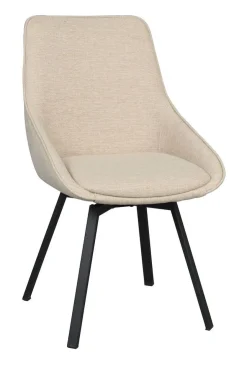 Rowico Alison tuoli vaalea beige, mustat metallijalat