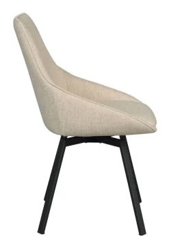 Rowico Alison tuoli vaalea beige, mustat metallijalat