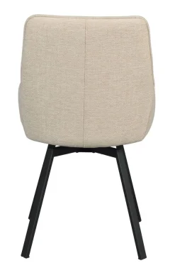 Rowico Alison tuoli vaalea beige, mustat metallijalat