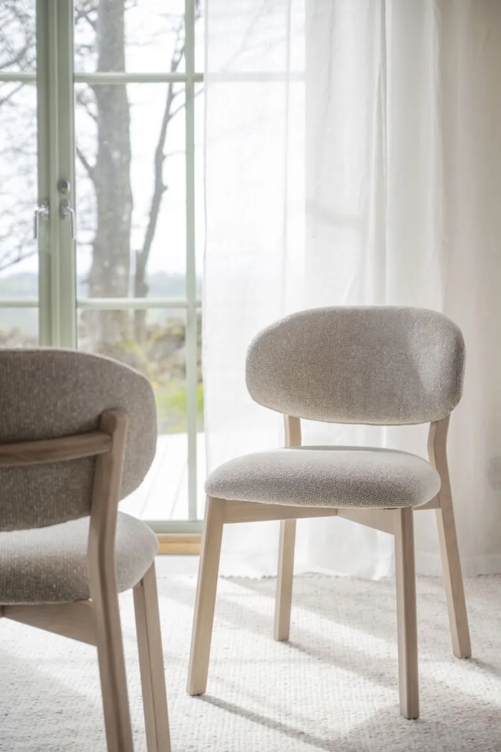 Rowico Patterson tuoli, valkovahattu tammi/beige