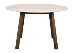 Rowico Taransay ruokapöyta Ø125cm, beige/ruskea