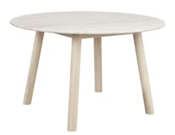 Rowico Taransay ruokapöytä Ø125cm, beige/valkopesty
