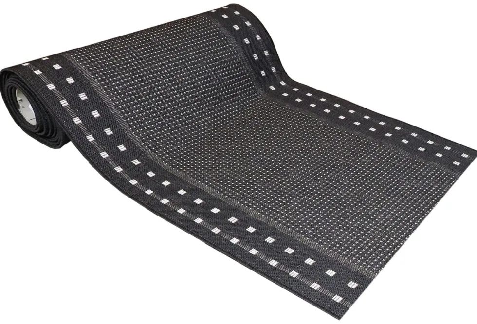 Ruutu käytävämatto 80cm lev, musta