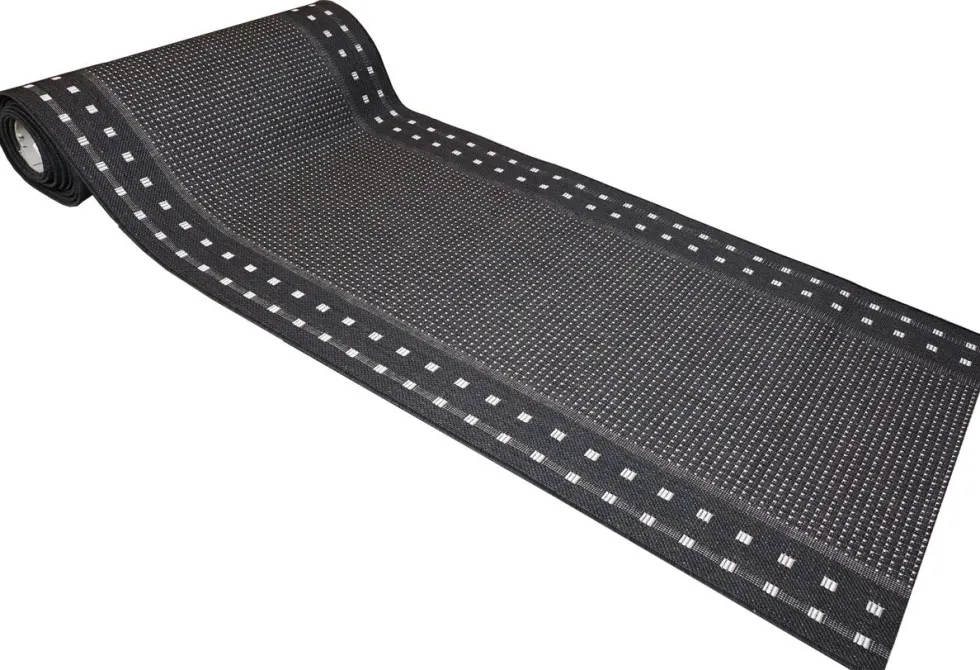 Ruutu käytävämatto 80cm lev, musta