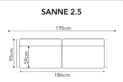 Sanne sohva 2,5-ist, eri värejä