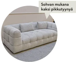 Soho 3-ist sohva vaaleanharmaa