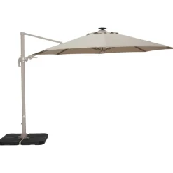 Solar LED riippuva aurinkovarjo 350 cm, hiekan väri