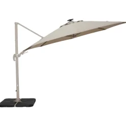 Solar LED riippuva aurinkovarjo 350 cm, hiekan väri