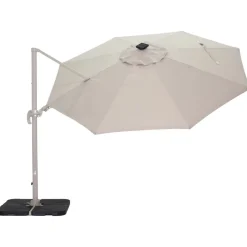 Solar LED riippuva aurinkovarjo 350 cm, hiekan väri