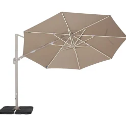 Solar LED riippuva aurinkovarjo 350 cm, hiekan väri