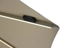 Solar LED riippuva aurinkovarjo 350 cm, hiekan väri