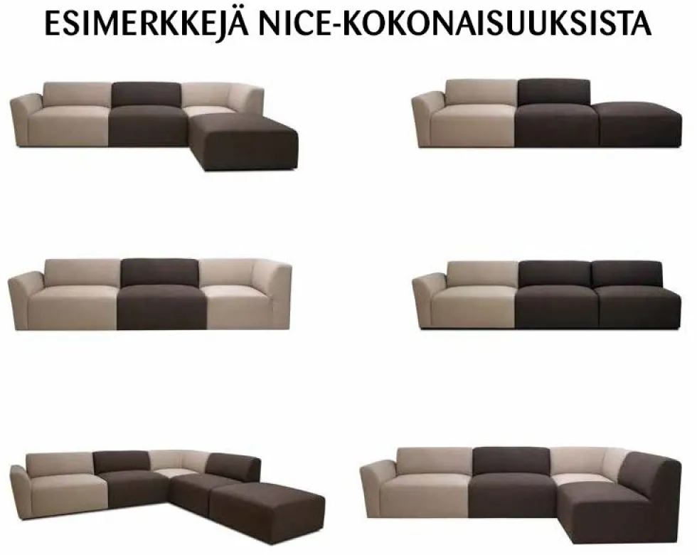 Tropez moduulisohva 3-istuttava kokonaisuus , eri värejä