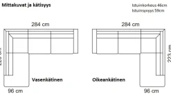 Unico Lakeus avokulmasohva, valkoinen aito nahka