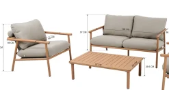 Vanamo terassin sohvasetti 2+1+1 beige