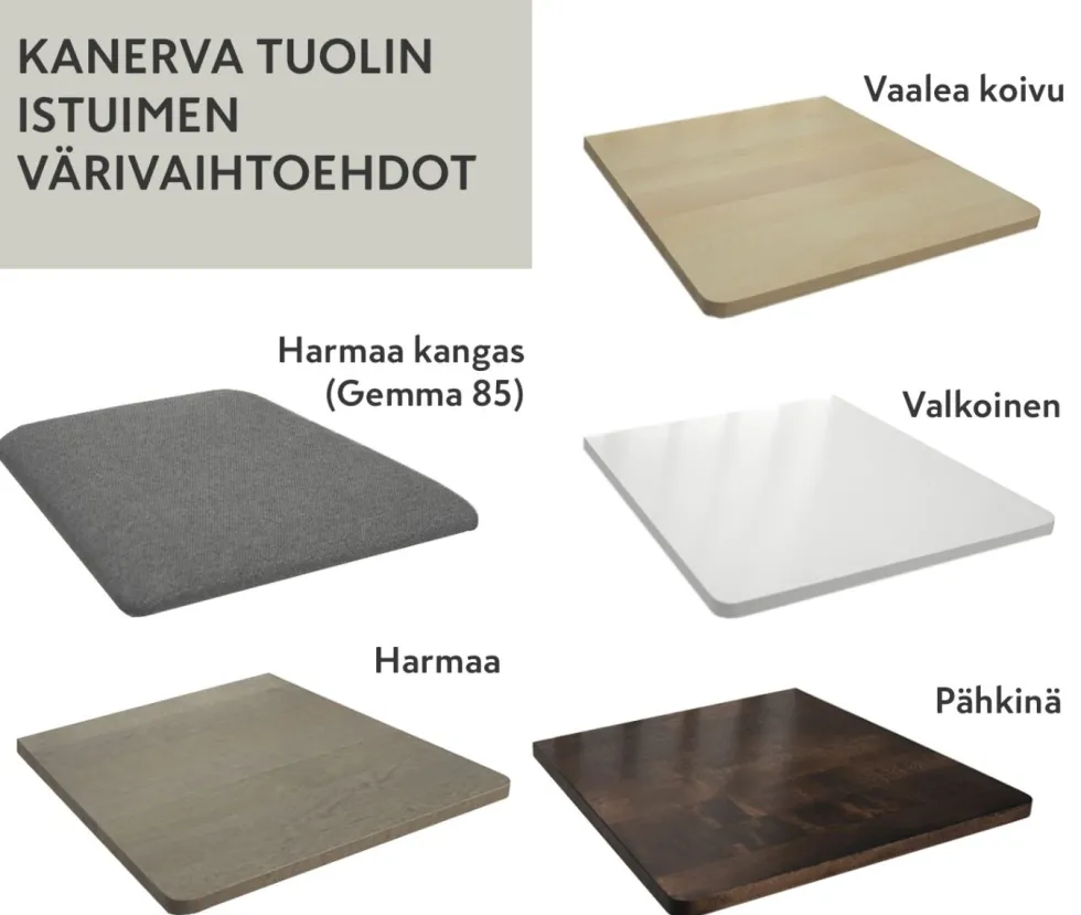 Vilja-Kanerva ruokaryhmä jatkopöydällä, koivu-valkoinen