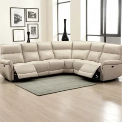 Washington sähkösäätöinen kulmasohva, vaalea taupe