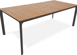 West terassipöytä 100x208cm harmaa / puunväri